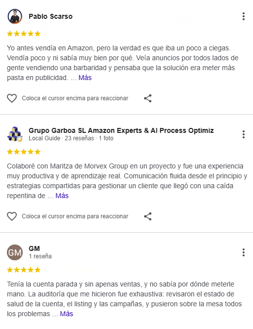 Reseñas de clientes Morvex Group